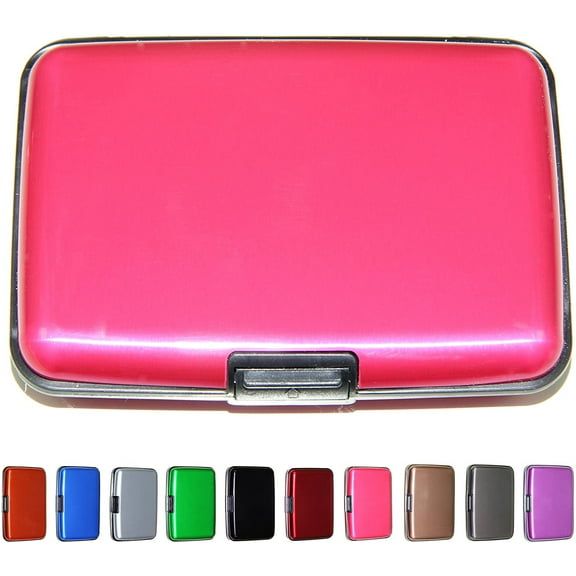 E-Onsale Unisex RFID Blocking Aluminum Credit Card Holder, 6 Slots, Pink