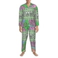 thumbnail image 3 of Naloa Summer Men’s Pajamas Set - Long Sleeve Button Down Sleep Shirt and Pajama Bottoms Sleepwear Set-X-Large, 3 of 7