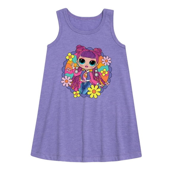 LOL OMG! Fashion Dolls - Skater Chick w/ Flowers - Toddler & Youth Girls A-line Dress