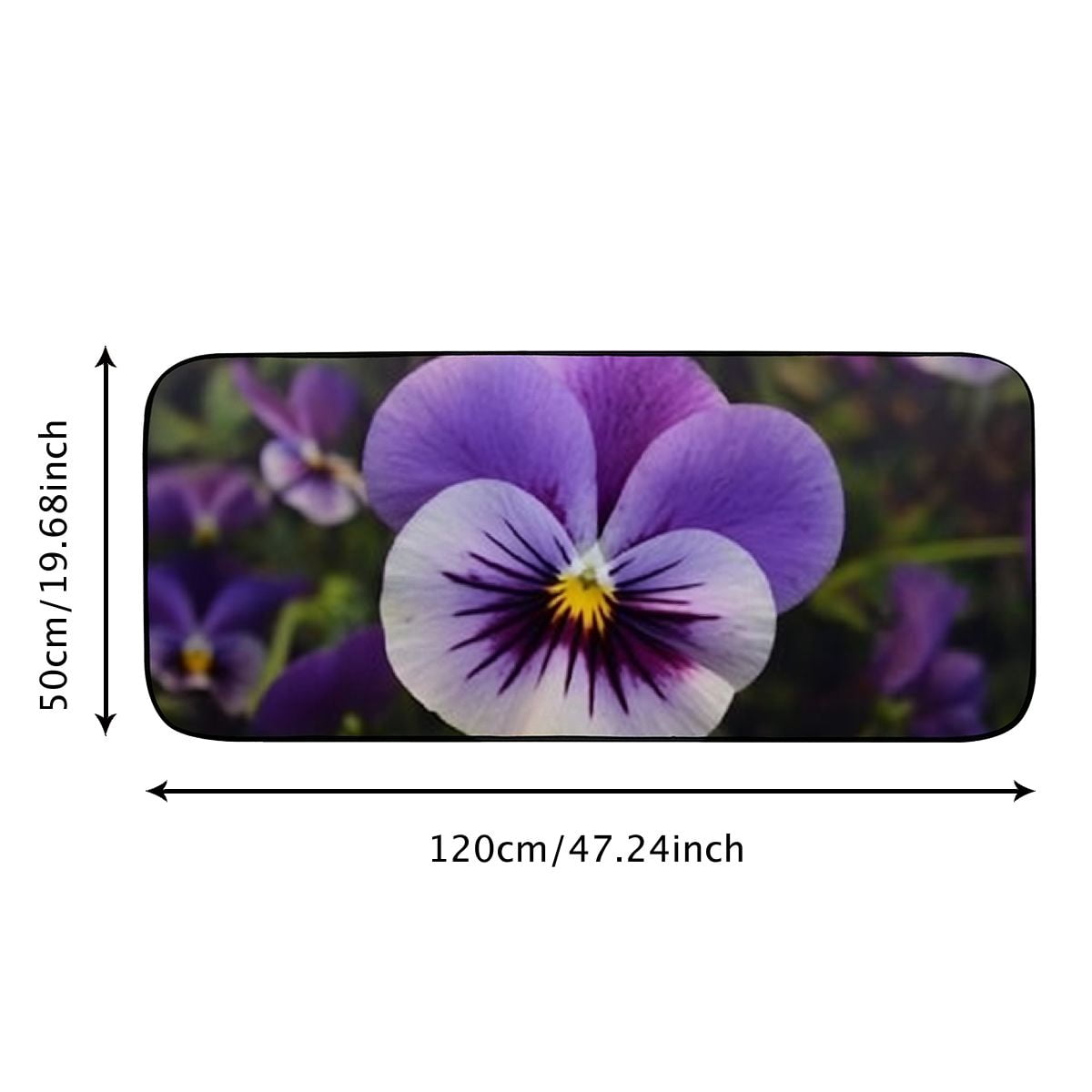 Heduofu Decorative Door Mat, Door Mat with Non-Slip Rubber Backing, Easy Cleaning, Traps Dirt, Rug for Entry, Patio, Garage  - Flower Pansy Plant Nature Leaf Garden Blooming 19.68*47.24 in