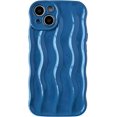 thumbnail image 1 of Motif Ondulation d'Eau Cadre Ondulé Doux Compatible avec Coque iPhone (Bleu, iPhone 14), 1 of 4