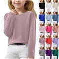 thumbnail image 2 of EnJoCho Lightweight Sweaters For Girls Cute Crew Neck Soft Knit Pullovers Teens Casual Loose Spring Long Sleeve Tops 5-15 Years, 2 of 9