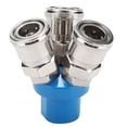 thumbnail image 1 of 1/4" C Type Pneumatic Quick Fitting Air Pump Air Compressor Connector (3 Way), 1 of 9