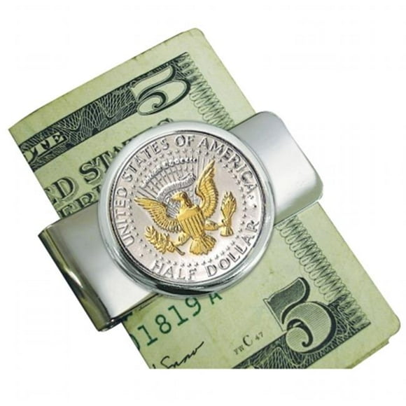 UPM Global LLC 12674 Silvertone Presidential Seal Selectively Gold Layered Money Clip