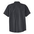 thumbnail image 6 of Mens Short Sleeve Easy Care Cotton/Polyester Shirt Classic Navy/ Light Stone Large, 6 of 6
