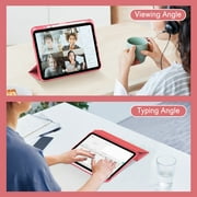 Fintie Clear Case for iPad (A16) 11th Generation 11 Inch (2025), iPad 10th Generation 10.9 Inch (2022), Crystal Transparent Back Cover with Pencil Holder, Auto Wake/ Sleep, Pink