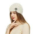 thumbnail image 3 of Herrnalise Women's round bead accessories hat woolen hat knitted hat bohemian toe cap, 3 of 5