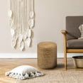 thumbnail image 5 of Tcbosik Natural Seagrass Foot Stool, Hand Weaving Round Ottoman, 14 inch Boho Decorative Seat, Footrest for Living Room, Hallway, Bedroom, Dark Natural, 5 of 6