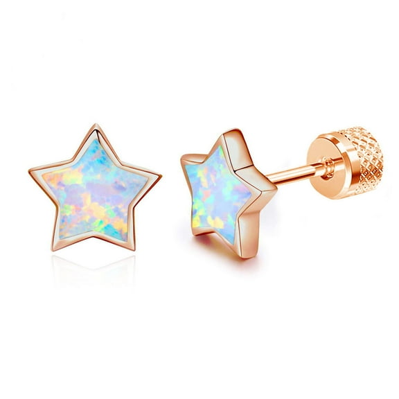 YAYAJAJU Star Opal Stud Earrings for Women, 925 Sterling Silver Hypoallergenic Jewelry Gifts