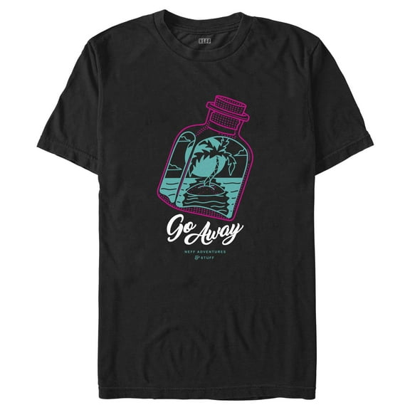 Men's NEFF Go Away Island Bottle Graphic Tee Black Large