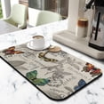 thumbnail image 2 of 2pcs Coffee Maker Mat - Elegant Butterfly Garden Aesthetic, 4-Layer Absorbent & Non-Slip Drying Mat, 2 of 5
