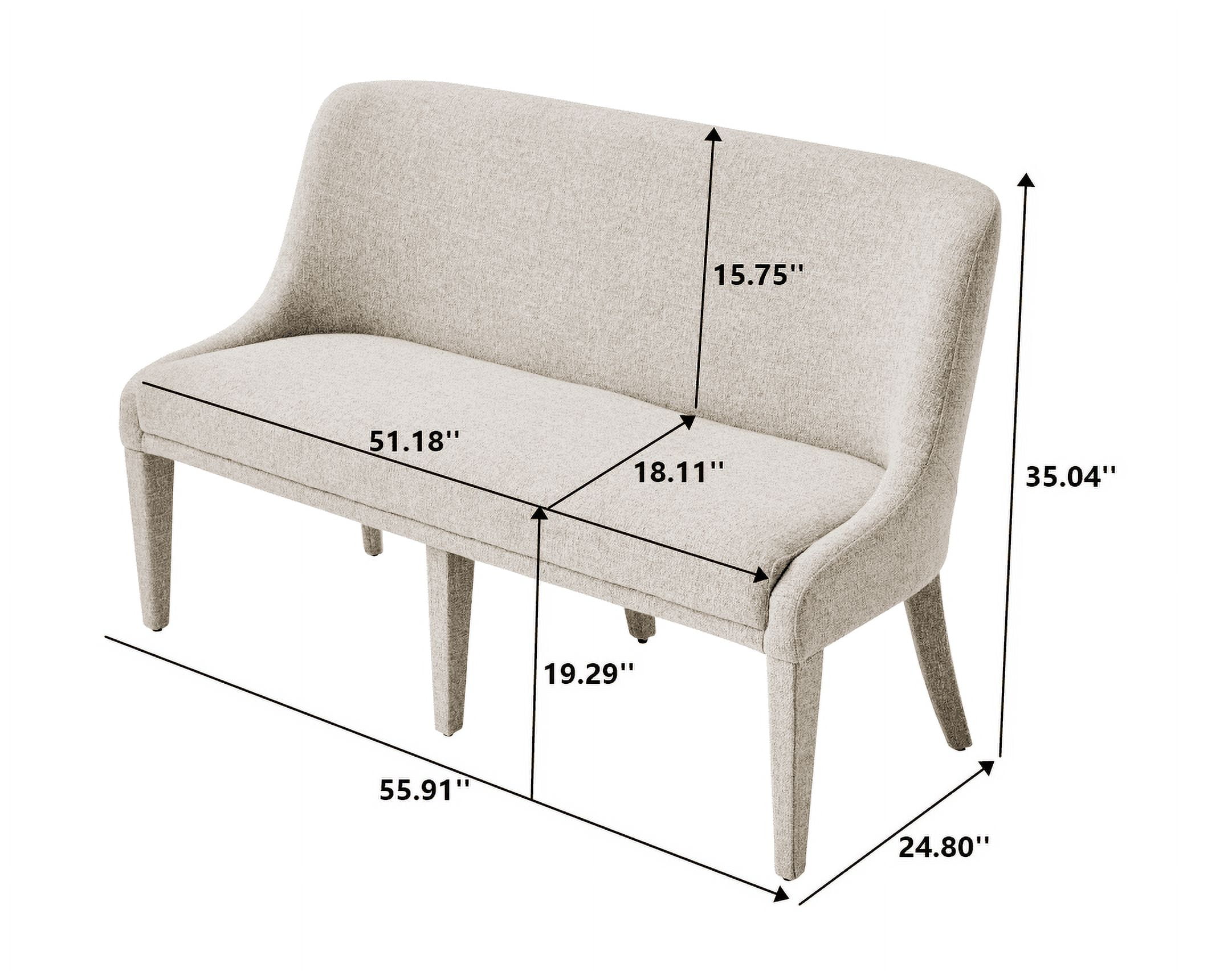 Better Homes & Gardens Windsor Upholstered Dining Bench, Wheat