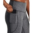 thumbnail image 4 of Under Armour Womens HeatGear High Waisted Pocketed Leggings Charcoal Light Heather 019/White Large Tall, 4 of 5