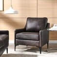 thumbnail image 2 of Armchair Accent Chair, Brown, Leather, Mid Century Living Lounge Cafe Lobby Hospitality Restaurant, Modern Contemporary HB34319, 2 of 8