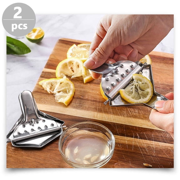 Healifty 2-Pack Stainless Steel Manual Fruit Juicer Handheld Citrus Squeezer Plated Kitchen Tool