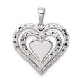 thumbnail image 4 of Sterling Silver Diamond Cut Heart Pendant, 4 of 5