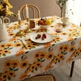 thumbnail image 4 of Sunflower Tablecloth,Orange Floral Table Cloth for Rectangle Tables,Waterproof Resistant Durable Flower Table Cover for Kitchen Dining Room(60 X 102 INCH), 4 of 6