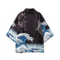 thumbnail image 2 of Vintage Kanagawa Wave Carp Print Shirt Traditional Haori Cosplay Kimono Women Men Harajuku Japanese Fashion Cardigan Yukata, 2 of 5