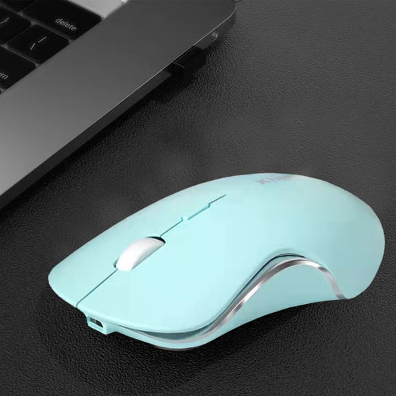 T6 Wireless Mouse Rechargeable Silent Click 2.4G USB Ergonomic 1600DPI Adjustable Portable Office Computer Mouse Green