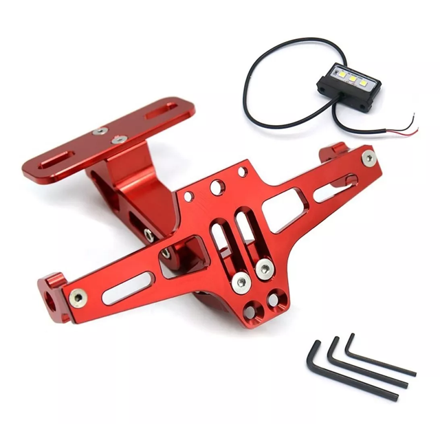 Soporte De Matrícula De Motocicleta De Aleación De Aluminio Rojo