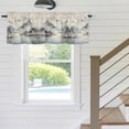 thumbnail image 5 of Kitchen Valances for Window, Chinese Ink Painting Mountain Forest Light Filtering Rod Pocket Valance Curtain, Farmhouse on Linen Short Curtains Window Topper for Bedroom Bathroom Living Room 54x18in, 5 of 9