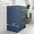 thumbnail image 2 of Eviva Curio 24"W x 18"D Dark Blue Bathroom Vanity with White Carrara Quartz Countertop and Undermount Porcelain Sink, 2 of 11