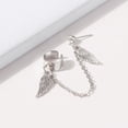 thumbnail image 6 of ddioayh Dainty Silver Wing Earrings,Wing Earbone Clip Earrings for Women,Non Piercing Bling Tassel Style Zircon Earrings Ear Clips Bridal Wedding Jewelry, 6 of 9