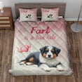 thumbnail image 2 of Every Fart is Love Note Miniature American Shepherd Guilty Face Happy Valentine's Quilt Bedding Set MAS Dog Lover Gifts 1 Blanket Bed Cover 2 Pillowcases - 01016, 2 of 5