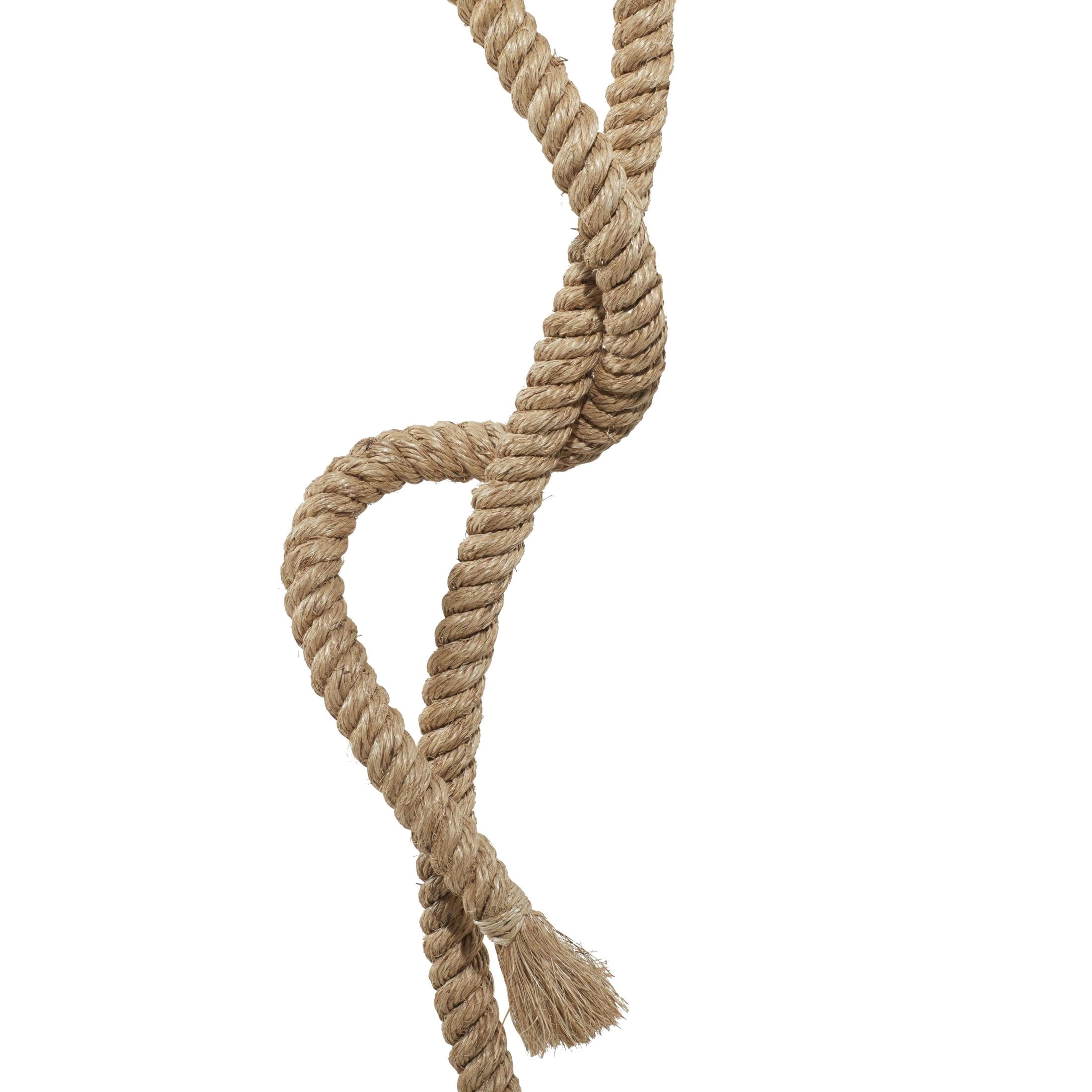DecMode 63" Twisted Rope Brown Floor Lamp with Cream Fabric Shade