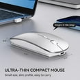 thumbnail image 4 of RaceGT USB C Wireless Mouse for MacBook Pro/Air, Rechargeable Portable Silent Mouse for Laptop, USB C & USB A Dual Mode Receiver Cordless Mice for MacBook, Mac, PC, Chromebook and Multi-Device-Silver, 4 of 7