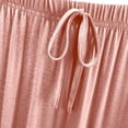 thumbnail image 3 of Bixock Women's Pajama Set,2 Piece Pajamas Set for Women Solid Color Loose Round Neck Short Sleeve Top Long Pants Soft Loungewear Sleepwear, 3 of 6