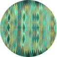 thumbnail image 1 of Ahgly Company Machine Washable Indoor Round Oriental Turquoise Blue Traditional Area Rugs, 5' Round, 1 of 4