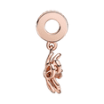 thumbnail image 3 of 925 Sterling Silver Rose Gold Pink Gradient Magnolia Flower Dangle Charm for Bracelet Charms Bangle Pendant Jewelry, 3 of 3