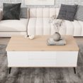 thumbnail image 4 of Churanty Lift Top Coffee Table with Stools and Storage 5 Pieces Extendable Top Coffee Table Set Convertible Dining Table with Ottomans, 4 of 16