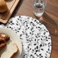 thumbnail image 3 of Black Eucalyptus Leaves Round 13 Inch Placemats Set of 4, Summer Botanical Watercolor Retro HeatResistant Non Slip Place Mats for Dining Table, Wipeable Braided Kitchen Table Mats for Housewarming, 3 of 9