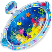 Splashin'kids Inflatable Tummy Time Premium Water mat with Mirror and rattles Infants Toddlers The Perfect Fun time Play Activity Center Your Baby's Stimulation Growth