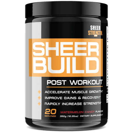 Sheer Build Post Workout Supplement -  Recovery Supplement with Creatine - 20 Servings per Tub (Watermelon