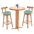 thumbnail image 3 of Vargottam Indoor/Outdoor Round Bistro Chair Cushions Block Print 15-Inch Bistro Chair Pads Waterproof Seat Chair Cushion For Home/Office- Set Of 2 (Aquamarine Green), 3 of 7