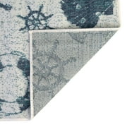 Unique Loom Outdoor Coastal Collection Area Rug - Marmaris (5' 3 x 8' Rectangle Ivory/Navy Blue)