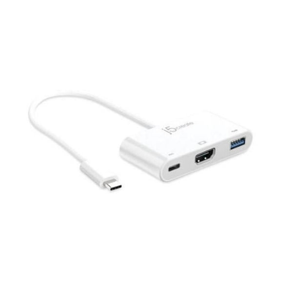 USB-C to HDMI-USB Adapter, 7.87 in. - White