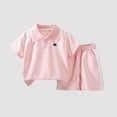 thumbnail image 4 of Boys Pink Polo Shirt and Shorts Set 2-Piece Summer Outfit Kids Boy Casual Clothing Sizes 80-140,Size 5-6T, 4 of 4