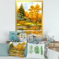 thumbnail image 3 of Designart 'Autumn Forest By The Lake Side II' Lake House Framed Art Print, 3 of 4