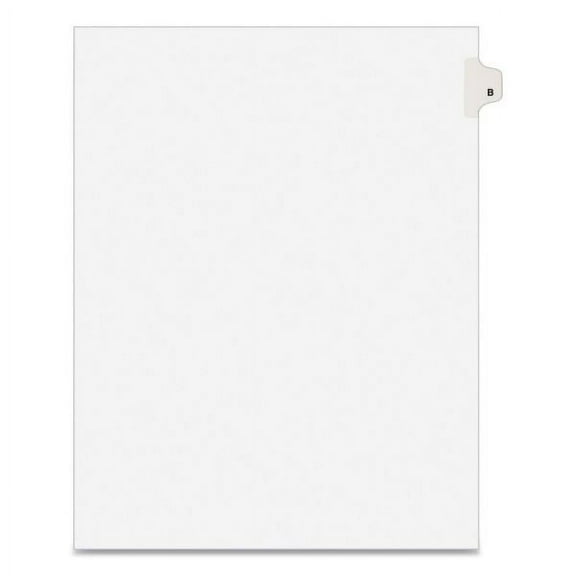 Avery Preprinted Legal Exhibit Side Tab Index Dividers, Avery Style, 26-Tab, B, 11 x 8.5, White, 25/Pack, (1402)