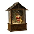 thumbnail image 2 of Sharprepublic Christmas Snow Globe Lantern Swirling Glitter Music Box Christmas Decoration Santa and Reindeer, 2 of 8
