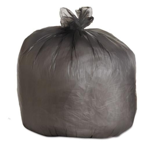 Boardwalk® High-Density Can Liners, 45 gal, 19 mic, 40" x 46", Black, Perforated Roll, 25 Bags/Roll, 6 Rolls/Carton