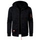 thumbnail image 4 of Ceisia Men's Slim Hooded Full-Zip Color-Accent Heathered Polyester Hooded Jacket Gift, 4 of 6