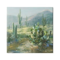Stupell Industries Desert Cactus Landscape Nature Painting Gallery Wrapped Canvas Print Wall Art, 24 x 24