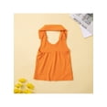 thumbnail image 5 of Franhais 2 Pcs Infant Casual Skirt Set, Girls Ribbed Solid Color Lapel Halter Tops +Skirt with Belt, 5 of 9