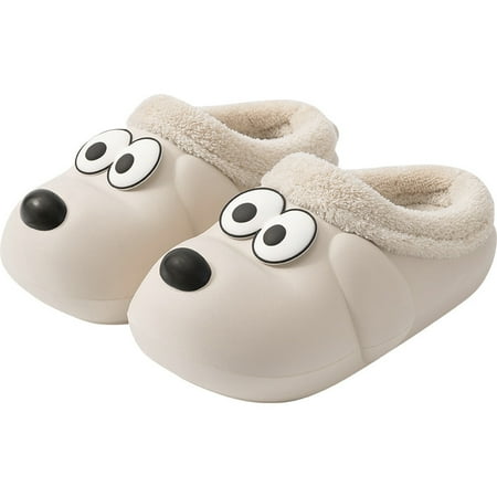 

Waterproof Cotton Slippers EVA Plush Home Thick Sole Non-slip Warm Winter Slippers