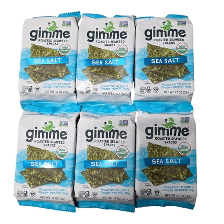 Roasted Seaweed Snack Sheets – Sea Salt Flavor – 0.17 oz Packs – 6 Count